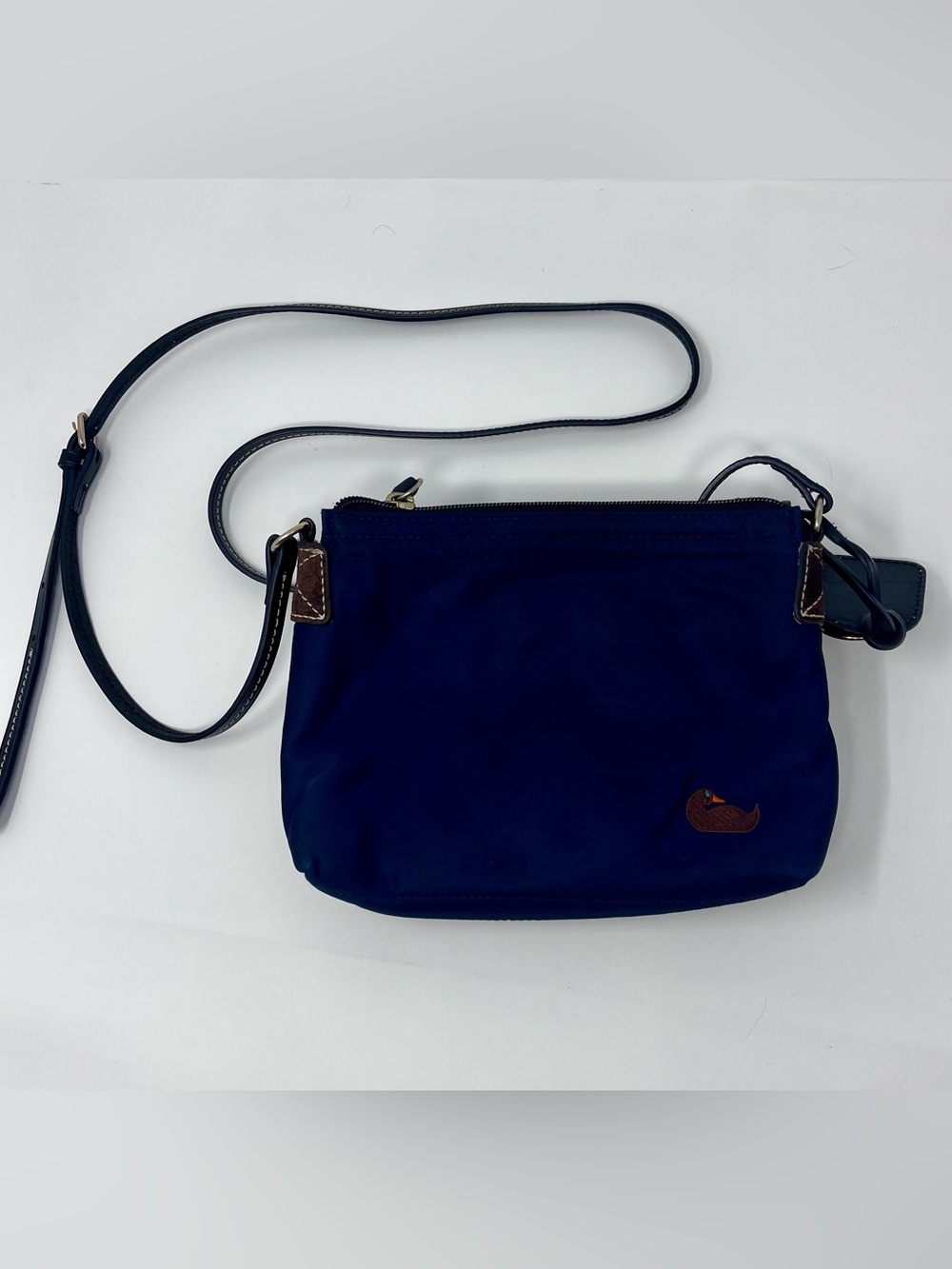Dooney & Bourke Classic Nylon Crossbody Bag with Leather Trim - Navy